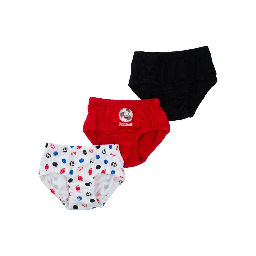 Mee Mee Boys Briefs Pack Of 3 - White &Amp Black & Amp Red